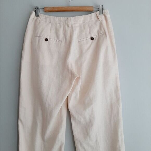 NOA NOA / Janet 100% Linen Straight Leg Regular Fit Dress Pants White Sz 6 - Picture 7 of 15